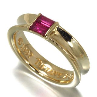 TIFFANY & CO. VINTAGE RUBY 18K YELLOW GOLD BAND RING