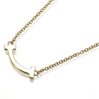 TIFFANY & CO. T SMILE 18K YELLOW GOLD NECKLACE