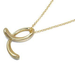 TIFFANY & CO. ALPHABET LETTER E 18K YELLOW GOLD NECKLACE