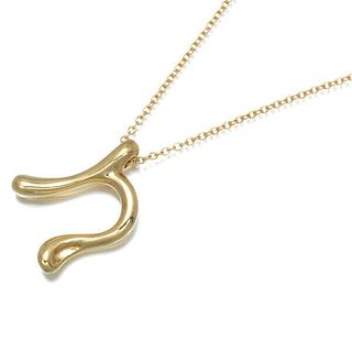 TIFFANY & CO. ALPHABET LETTER N 18K YELLOW GOLD NECKLACE