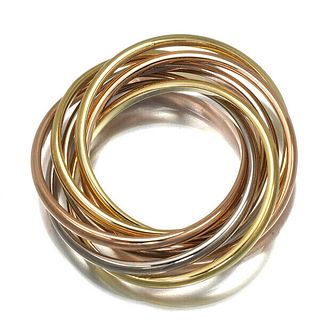 CARTIER TRINITY 7-STRAND 18K TRI-COLOR GOLD RING
