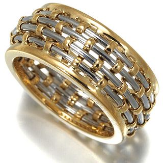 CARTIER 18K YELLOW GOLD & STAINLESS STEEL RING