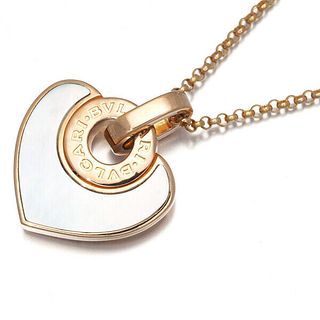 BVLGARI CUORE HEART MOTHER OF PEARL 18K ROSE GOLD NECKLACE