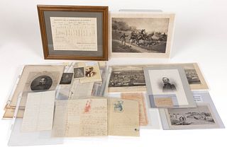 CIVIL WAR ARCHIVAL MATERIAL AND PRINTS, UNCOUNTED LOT