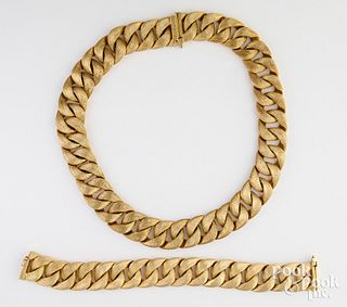 German 18K gold necklace and bracelet