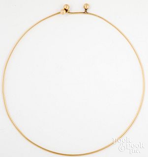 14K yellow gold neck wire