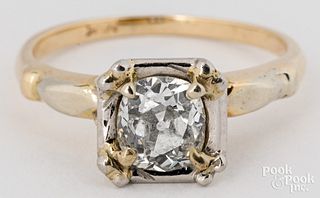 14K yellow gold ring with diamond