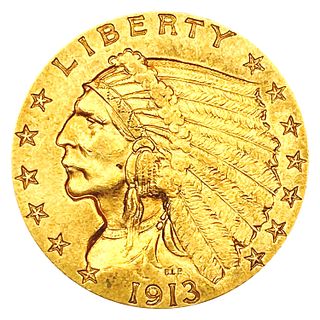 1913 $2.50 Gold Quarter Eagle CHOICE AU