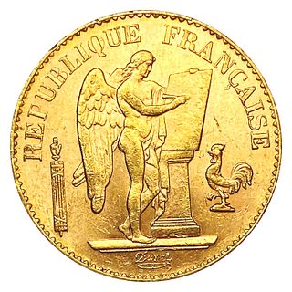 1898 France .1867oz Gold 20 Francs CLOSELY UNCIRCU