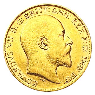 1906 G. Britain .1176oz Gold 1/2 Sovereign CLOSELY