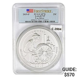 2019 US 5oz Silver Lowell Round PCGS SP70