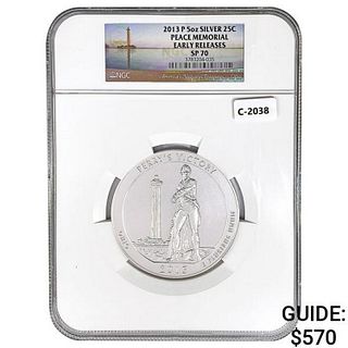 2013 US 5oz Silver Perry's Memorial Round NGC SP70