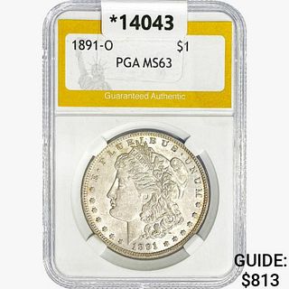 1891-O Morgan Silver Dollar PGA MS63 