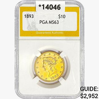 1893 $10 Gold Eagle PGA MS63 