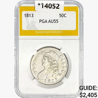 1813 Capped Bust Half Dollar PGA AU55 
