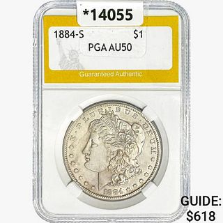 1884-S Morgan Silver Dollar PGA AU50 