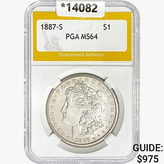 1887-S Morgan Silver Dollar PGA MS64 