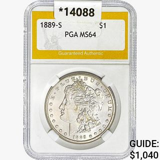 1889-S Morgan Silver Dollar PGA MS64 