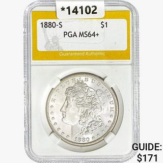 1880-S Morgan Silver Dollar PGA MS64+ 