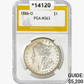 1886-O Morgan Silver Dollar PGA MS63 