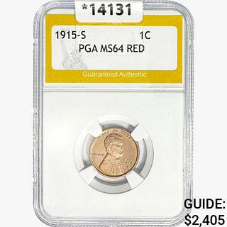 1915-S Wheat Cent PGA MS64 RED