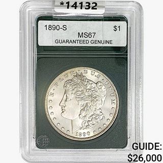 1890-S Morgan Silver Dollar GG MS67 