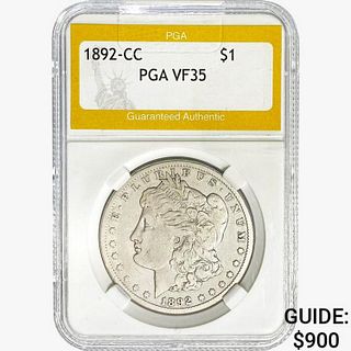 1892-CC Morgan Silver Dollar PGA VF35 