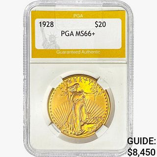 1928 $20 Gold Double Eagle PGA MS66+ 