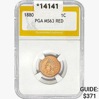 1880 Indian Head Cent PGA MS63 RED