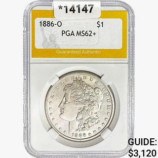 1886-O Morgan Silver Dollar PGA MS62+ 