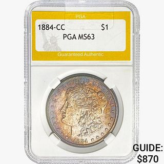 1884-CC Morgan Silver Dollar PGA MS63 