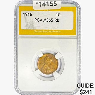 1916 Wheat Cent PGA MS65 RB