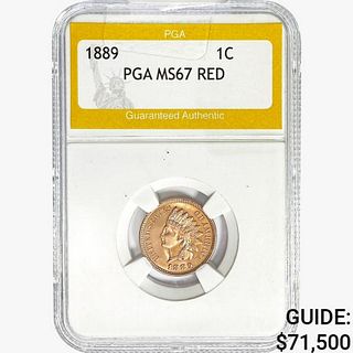 1889 Indian Head Cent PGA MS67 RED
