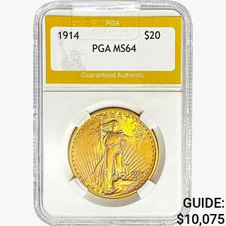 1914 $20 Gold Double Eagle PGA MS64 