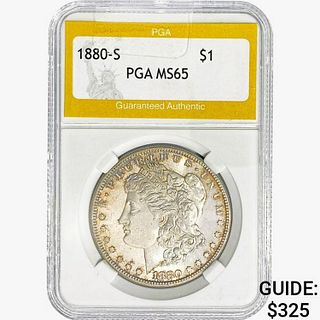 1880-S Morgan Silver Dollar PGA MS65 
