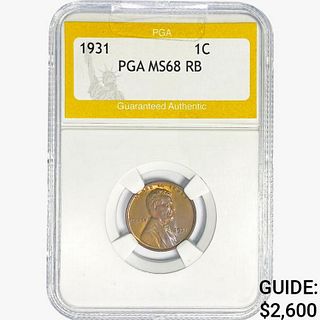 1931 Wheat Cent PGA MS68 RB