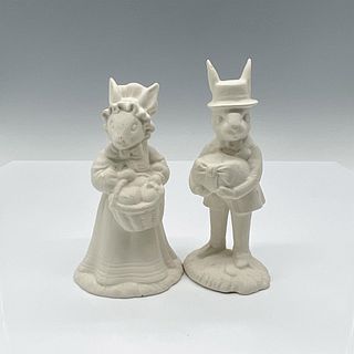 2pc Royal Doulton Undecorated Bunnykins, Easter Parade