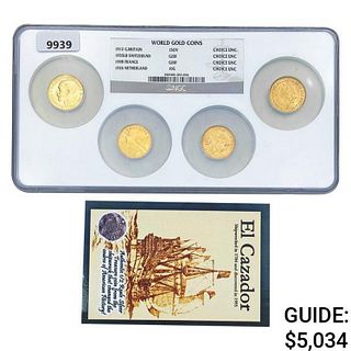 1912-1935 Classic European Gold Coinage [4 Coins] 