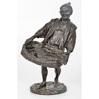 Japanese Bronze Fisherman