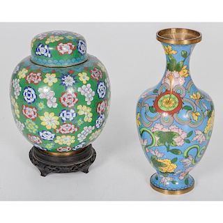 Cloisonné Vase and Jar