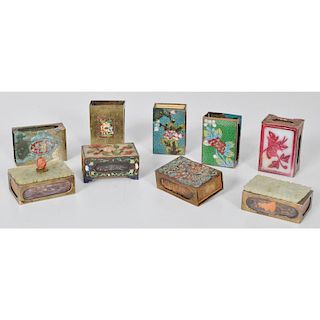 Cloisonné and Hardstone Match Boxes