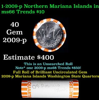 BU Shotgun Washington 25c Roll, 2009-p Mariana Islands 40pcs $10