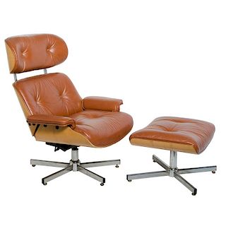 Eames-style Lounge Chair and Ottoman