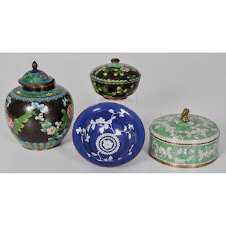 Cloisonné Bowl and Jars
