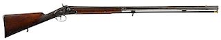 Rare and desirable Beretta single shot percussion shotgun, 8 gauge, with a checkered walnut stock