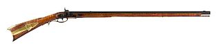 Pennsylvania full stock percussion long rifle, approximately .38 caliber, converted to percussion,