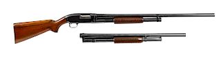 Winchester model 12, pump action shotgun, 12 gauge, made in 1946, 2 3/4'' chamber with two barrels,