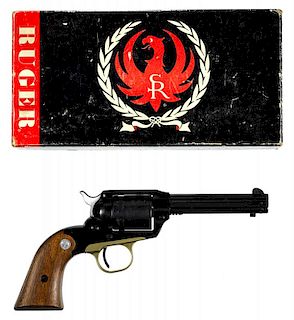 Ruger Bearcat revolver, .22 caliber, made in 1966, with original box and literature, 4'' round barr