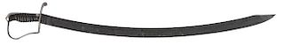 Nathan Starr US Model 1818 cavalry saber and scabbard, inscribed PHHP, with a wooden grip, blade