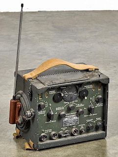 US Navy WW II transmitter receiver, type CRI-43044, 8 1/2'' h., 9 3/4'' w.